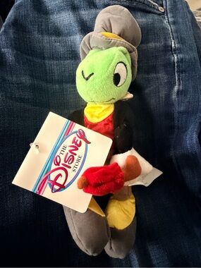 Vintage The Disney Store Jiminy Cricket 8" Plush Tag